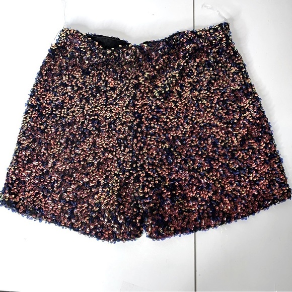 NWT Purple Sequins Stretch Shorts Size M